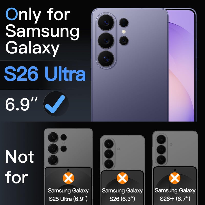 JETech Screen Protector for Samsung Galaxy S26 Ultra, AR Anti-Reflective Coating, 9H Tempered Glass, Easy Installation with Auto-Alignment Box, Bubble-Free, HD Clarity, 2-Pack - Image 2