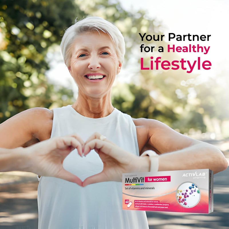 Activlab Pharma MultiVit for Women - Complete Set of Vitamins and Minerals with Collagen and Herbal Extracts - 60 Capsules - Image 5