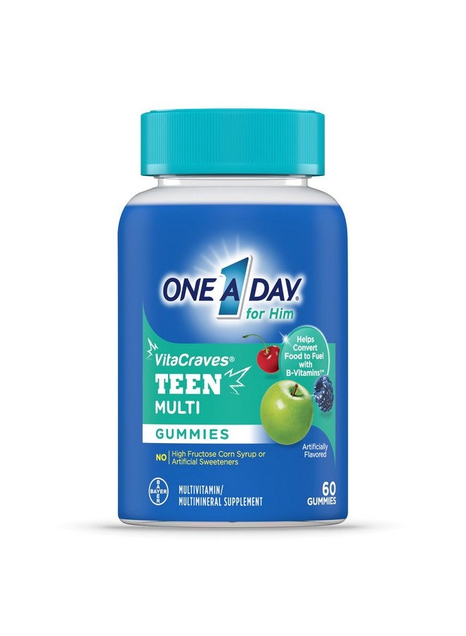 ONE A DAY أقراص متعددة الفيتامينات للشباب من ون أ داي للذكور، جومي متعددة الفيتامينات مع فيتامين أ، ج، د، هـ والزنك لدعم صحة المناعة، الطاقة البدنية والمزيد، 60 حبة - Image 1