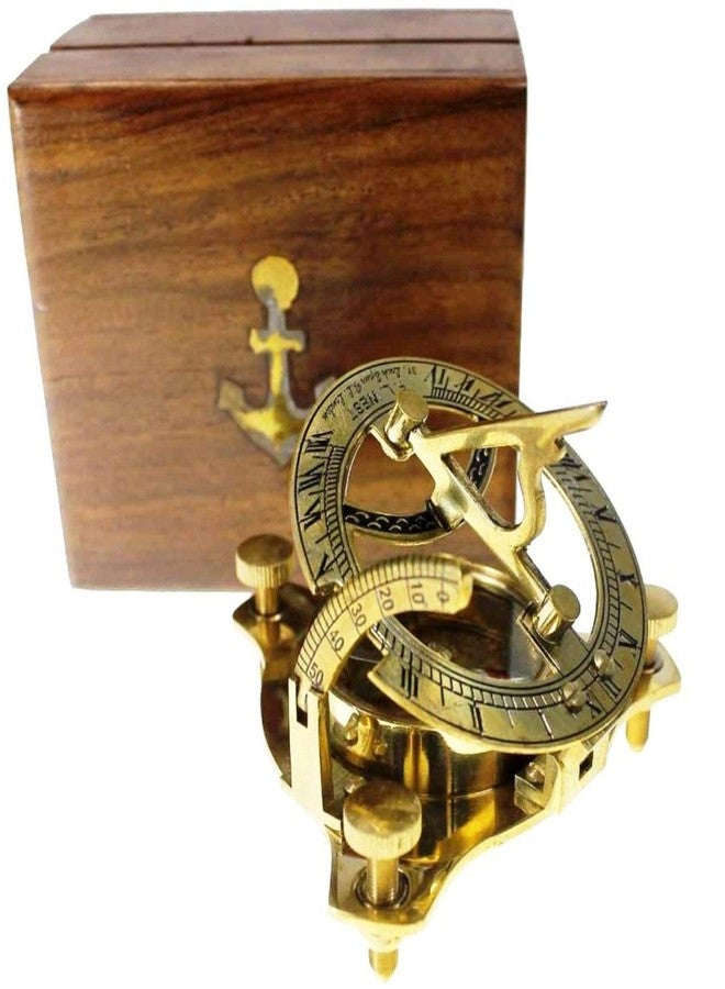 THOR INSTRUMENTS بوصلة شمسية نحاسية مقاس 3 بوصات، غرب لندن، مع صندوق خشبي، ديكور منزلي ريفي عتيق، هدايا - Image 2