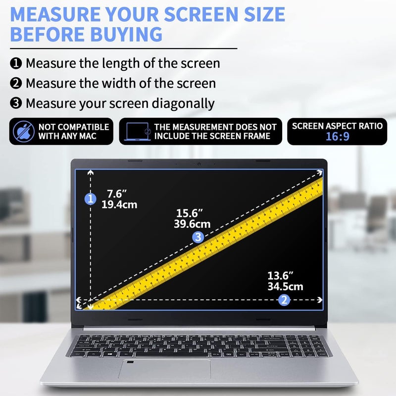 Saco 15.6 Inch Laptop Glossy Screen Protector Compatible For Dell Inspiron 15 3520 3525 3530 3535 5520 15.6 inch Laptop Screen Guard - Image 3