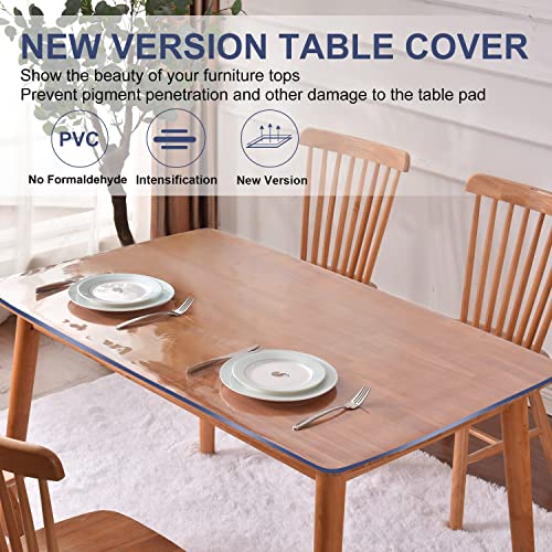 XEANGOUN 14x24 Inch Clear Table Protector Plastic PVC Desk Protector Tablecloth Cover Office Desk Pad Mat Wood Furniture Glass Dining Tabletop Countertop Protection Waterproof Rectangular - Image 5