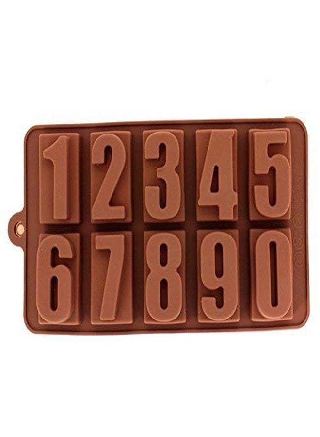 NF Noble Foods Silicone Number Shape Chocolate Mould for Birthday Cake Decoration - 0 1 2 3 4 5 6 7 8 9 - Image 1