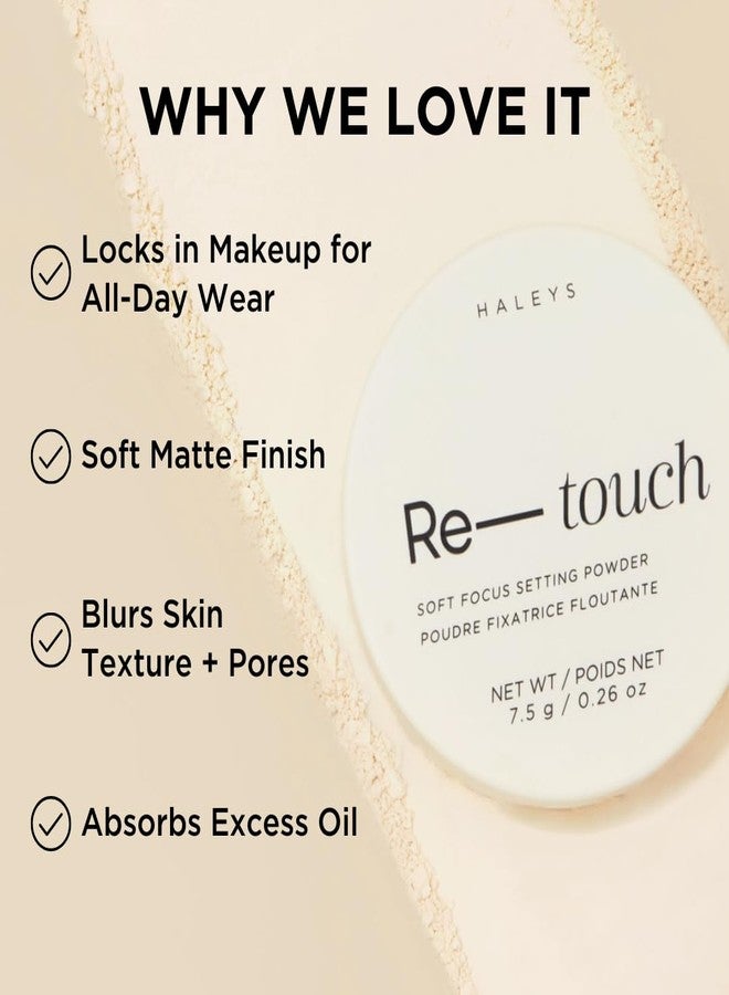 HALEYS Re-touch Setting Powder VEGAN + CRUELTY-FREE, Ultra-Blurring, Lightweight, Non-Caking, Nourishes, Smoothens for Filter-Like Finish, Soft Focus Translucent Loose Powder (Honey Shade) - Image 3