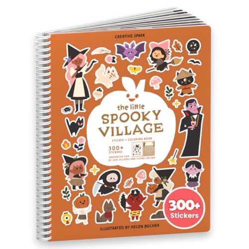 CUPKIN Spooky Village Halloween Stickers for Kids by Cupkin, Toddler Sticker Book, Toys Activity Book, Toddler Travel Essentials, 300+ Halloween Stickers + 8 Sticker Scenes and Coloring Pages - Image 1