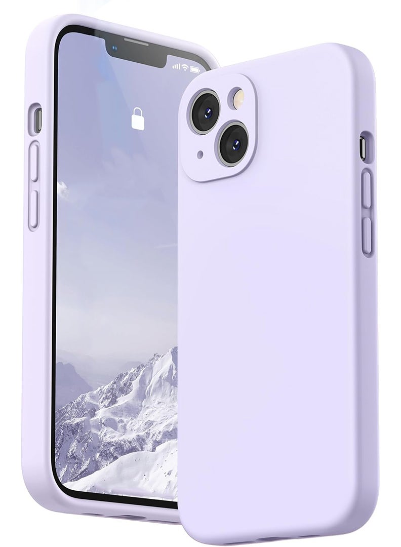 رفع القضية متوافق مع حافظة iPhone 13 مقاس 6.1 بوصة، سيليكون سائل ممتاز [حماية الكاميرا] [بطانة ناعمة من الألياف الدقيقة المضادة للخدش] غطاء هاتف نحيف واقٍ مقاوم للصدمات لهاتف iPhone 13، أرجواني - Image 1