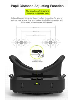 في آر شينيكون 3D الواقع الافتراضي سماعة مع جهاز التحكم عن بعد للأفلام والألعاب نظارات VR سماعة نظارات متوافقة مع هاتف Android ، تلميذ قابل للتعديل وكائن Distan  - Image 5