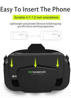 في آر شينيكون 3D الواقع الافتراضي سماعة مع جهاز التحكم عن بعد للأفلام والألعاب نظارات VR سماعة نظارات متوافقة مع هاتف Android ، تلميذ قابل للتعديل وكائن Distan  - Image 3