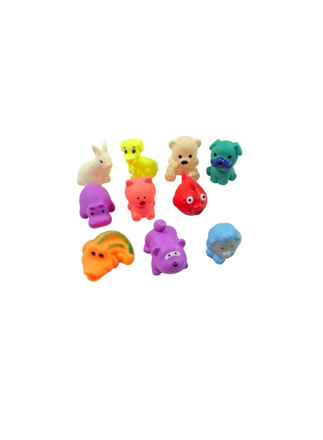 Dorytoys Dorytoy Animal Squeaky Toy Set for Kids | Soft Squeeze Bath Toys with Assorted Animal Figures | Sensory Play Toys Pack of 10 - Image 3