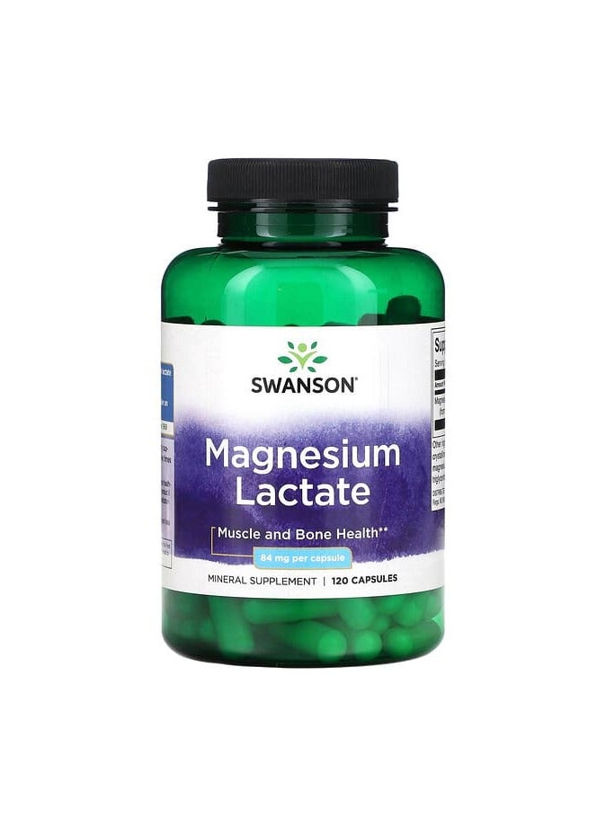 SWANSON لاكتات المغنيسيوم، 84 ملغ، 120 كبسولة