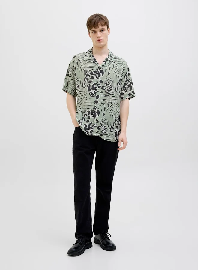 JJ Rebel JJ REBEL Printed Resort Collar Short Sleeve Shirt