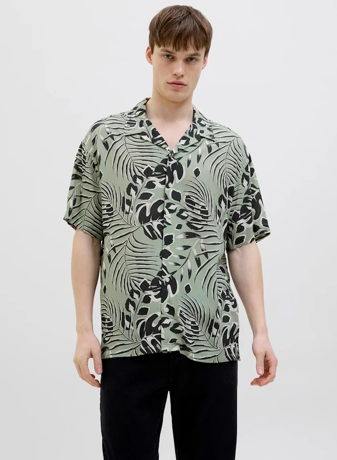 JJ Rebel by Jack & Jones JJ REBEL Printed Resort Collar Short Sleeve Shirt