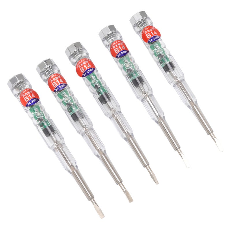 Voltage Tester Pen 24-250V ABS Highlight LED Flashing Light - Intelligent Control Chip Circuit Tester - Portable Pen Holder for Electrical Maintenance - Image 4