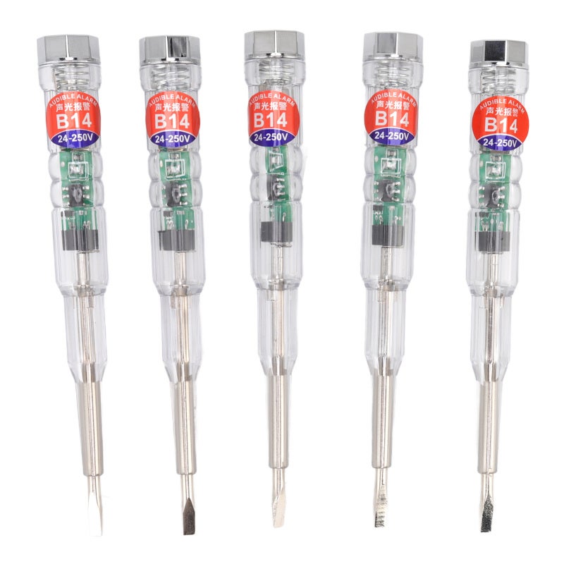 Voltage Tester Pen 24-250V ABS Highlight LED Flashing Light - Intelligent Control Chip Circuit Tester - Portable Pen Holder for Electrical Maintenance - Image 5