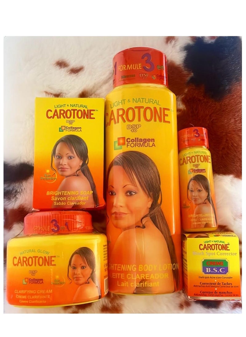 Carotone Carotone 5pcs Set for Body & Face. Body Lotion, Oil, Face Cream, Soap, BSC cream 