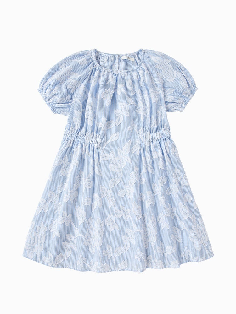 بالابالا فستان مخطط بتطريز للبنات - Image 1