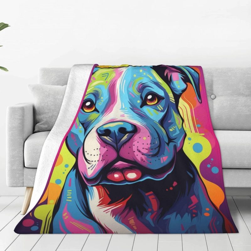 فرشاة بيت بول مقاس 50 × 60 بوصة من الفلانيل فائق النعومة - غطاء مثير للنظر مطبوع عليه بيت بول للاسترخاء في المنزل، الأنشطة الخارجية ومحبي الكلاب - Image 3