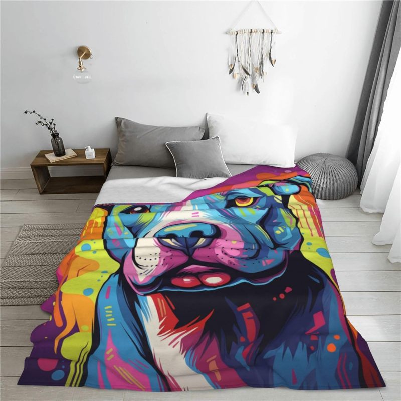 فرشاة بيت بول مقاس 50 × 60 بوصة من الفلانيل فائق النعومة - غطاء مثير للنظر مطبوع عليه بيت بول للاسترخاء في المنزل، الأنشطة الخارجية ومحبي الكلاب - Image 5