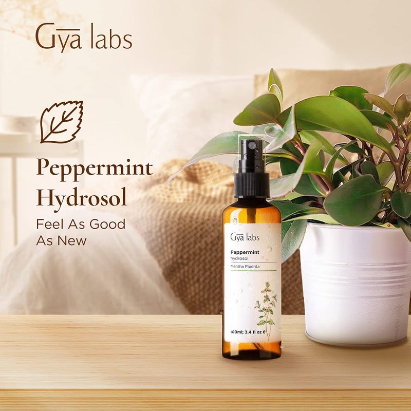 Gya Labs Peppermint Hydrosol - 3.4 Fl Oz - Face & Body Mist for Skin Toner & Hair Refresher - As Pillow, Room & Linen Spray for Fresh Scent - Image 2