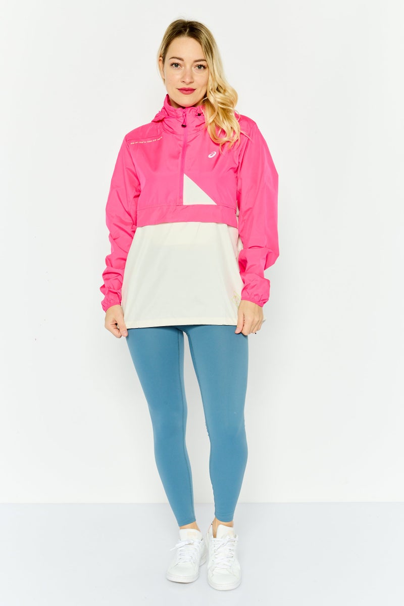 asics هودي تدريب عادي للنساء بشعار العلامة التجارية، وردي - Image 4