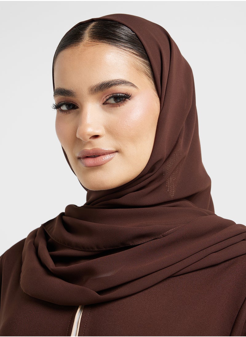 hayas closet - Printed V-neck abaya with Flared Sleeve - Image 1