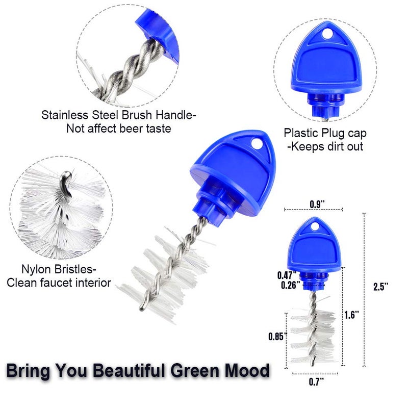 MRbrew ã€8 PCSã€‘MRbrew Beer Tap Plug Brush, Beer Faucet Tap Brush Plug for Beer Faucet Draft Beer Tap Cleaning Plug Brush Kit with Beer Faucet Brush Cap for Most Standard American Draft Beer Faucet - Image 2