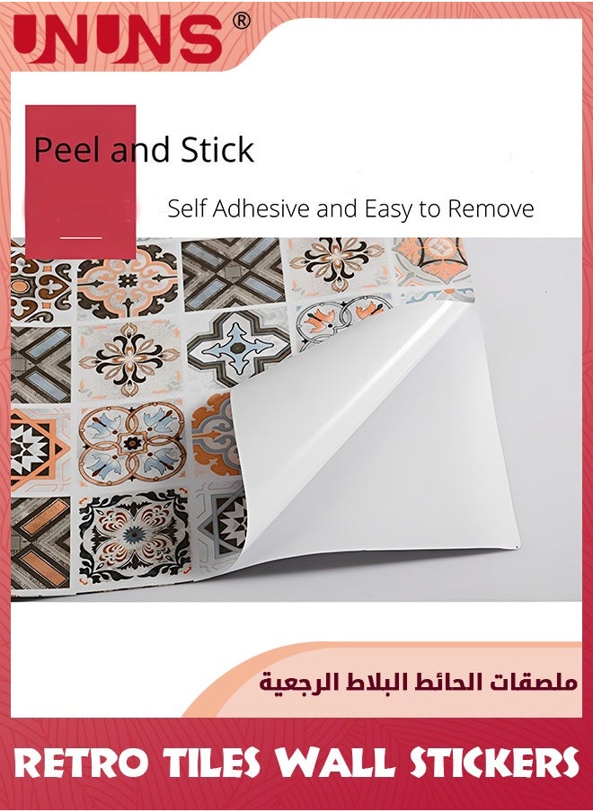 UNUNS Wall Stickers,60x300cm Self Adhesive Wallpaper,Retro Tiles Wall Paper,Boho Contact Paper Peel And Stick Wall Stickers,Waterproof Oil-Proof Wall Decoration For Living Room Bath Room Kitchen  - Image 2