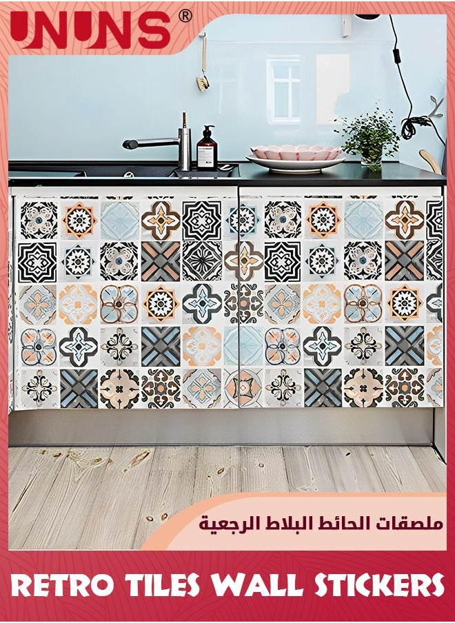 UNUNS Wall Stickers,60x300cm Self Adhesive Wallpaper,Retro Tiles Wall Paper,Boho Contact Paper Peel And Stick Wall Stickers,Waterproof Oil-Proof Wall Decoration For Living Room Bath Room Kitchen  - Image 5