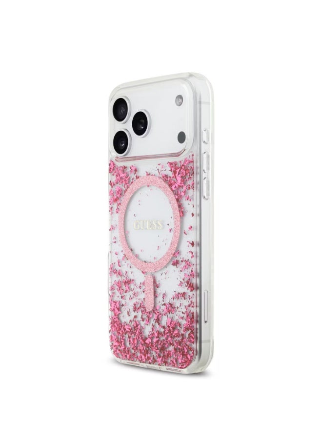 GUESS Guess MagSafe Glitter Pattern Case for iPhone 17 Pro Max, Drop Protection, Lightweight Design, Comfortable Grip, Sustainable Packaging, Easy Snap-On, Slim Profile - Pink - Image 2