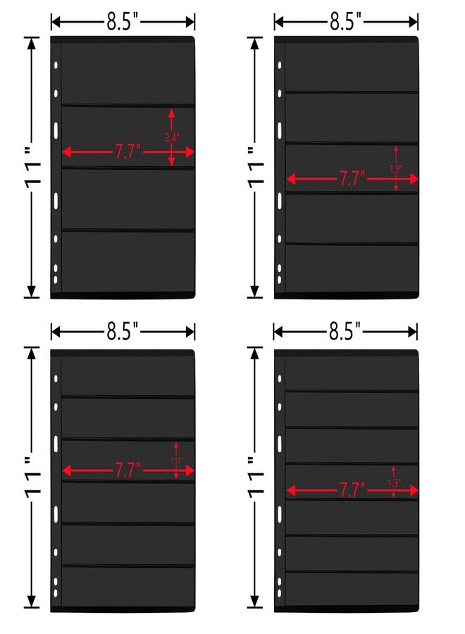 MUQING 9 Sizes Stamp Pages - 30 Sheets Stamp Album Sleeves, Collecting Albums Holder - Image 3