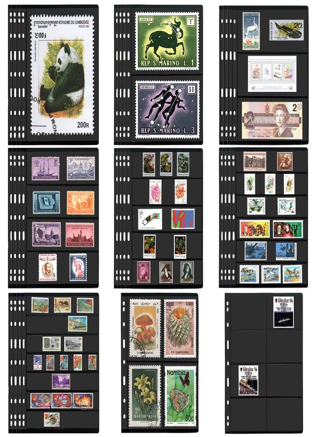 MUQING 9 Sizes Stamp Pages - 30 Sheets Stamp Album Sleeves, Collecting Albums Holder - Image 1