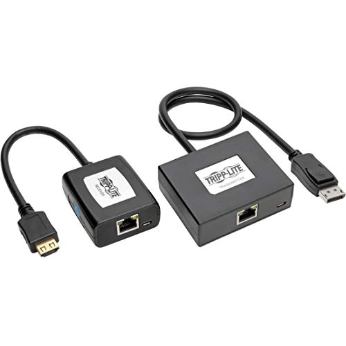 Tripp Lite مجموعة موسع نشط من Tripp Lite من DisplayPort إلى HDMI عبر Cat5/6، جهاز إرسال واستقبال على شكل ذيل خنزير، فيديو/صوت، 1080/60p، حتى 150 قدم. (B150-1A1-HDMI)، أسود - Image 1