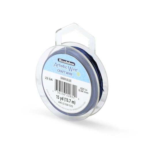 Artistic Wire, 22 Gauge Tarnish Resistant Colored Copper Craft Wire, Dark Blue 15 yd - Image 1