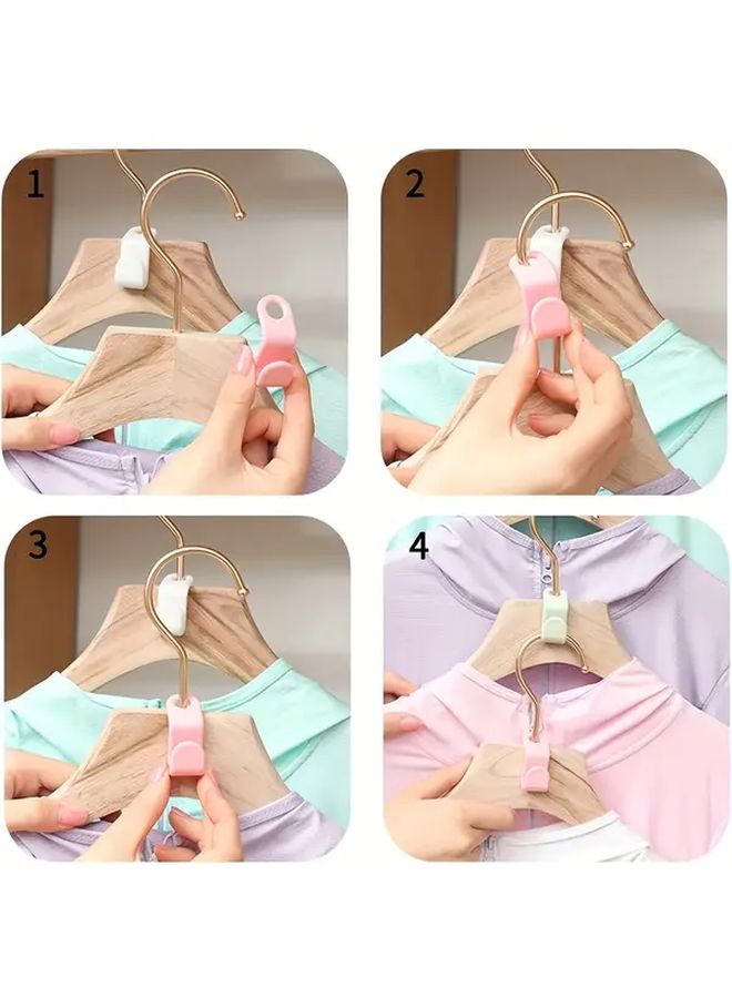 10 Space Saving Wardrobe Hooks Stackable Wall Mounted Storage Rack Random Color 10pcs - Image 4