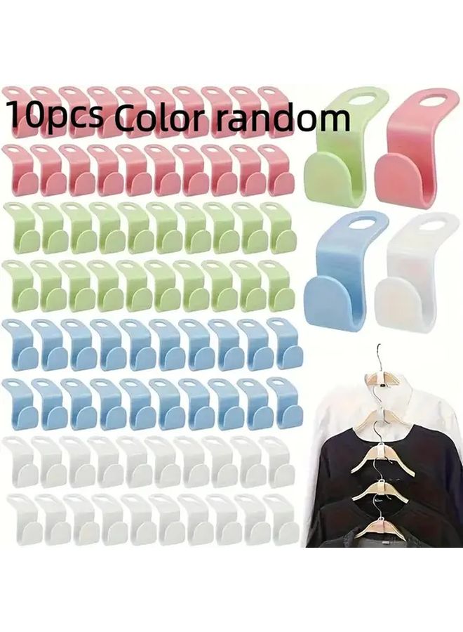 10 Space Saving Wardrobe Hooks Stackable Wall Mounted Storage Rack Random Color 10pcs - Image 2