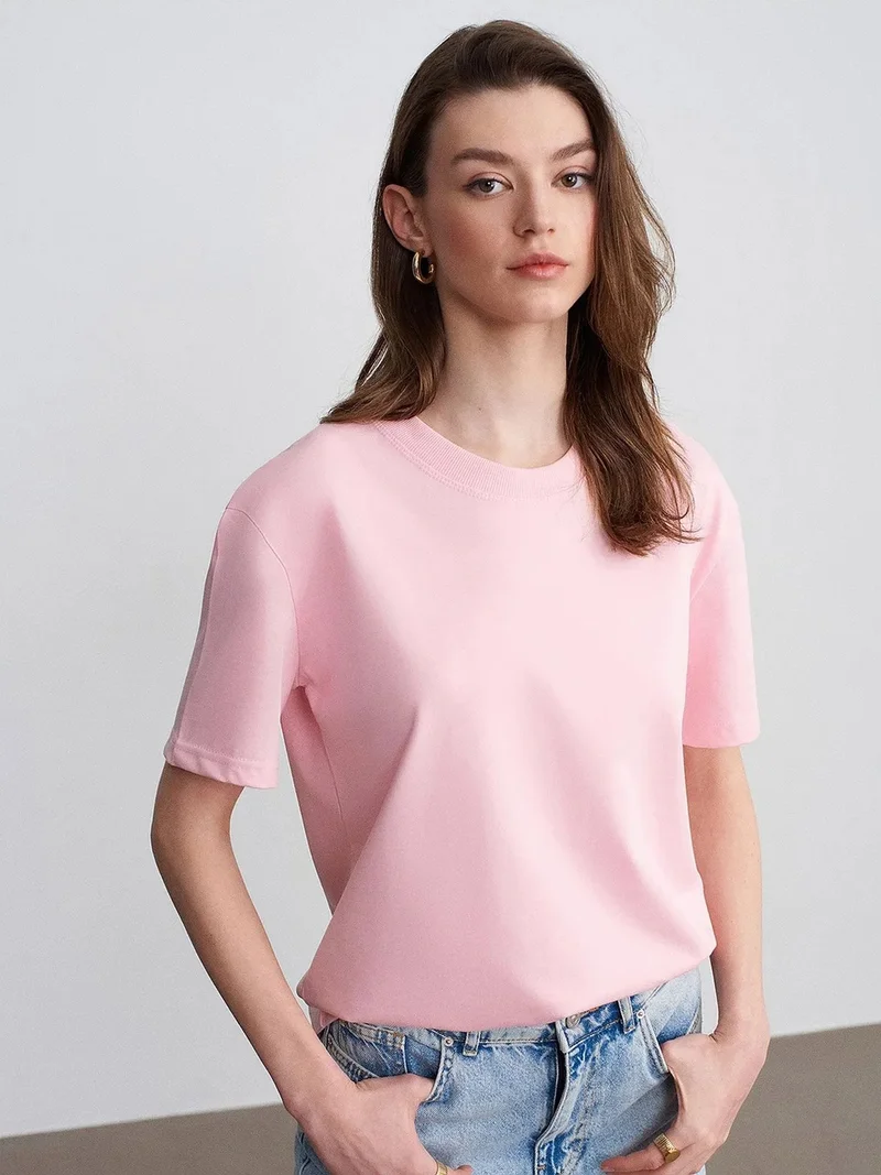 ديلفين DILVIN Women's Cotton Crew Neck T-Shirt