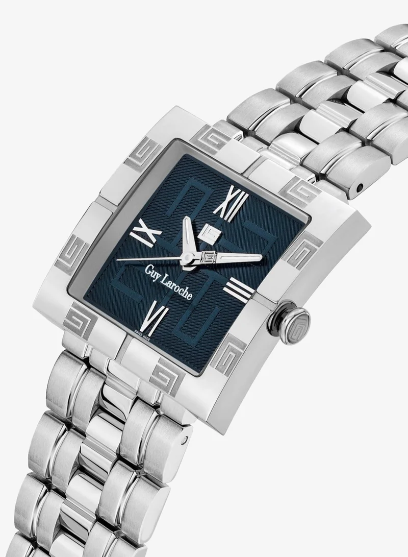 غاي لاروش Camille Blue Dial & Stainless Steel Bracelet Swiss Made Watch for Men 31mm