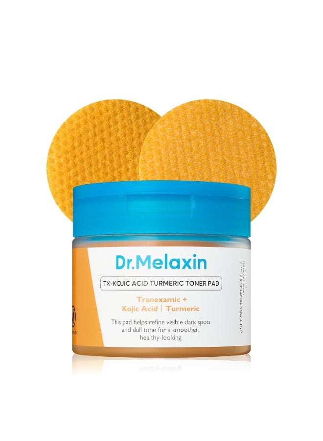Dr.Melaxin TX Kojic Acid Turmeric Toner Pads, With Hyaluronic Acid, Brightening Toner Pads for Dark Spot & Uneven Tone Care, Gentle Keratin Care for Radiant Glowing Skin, Korean Skincare, 70 Pads - Image 1