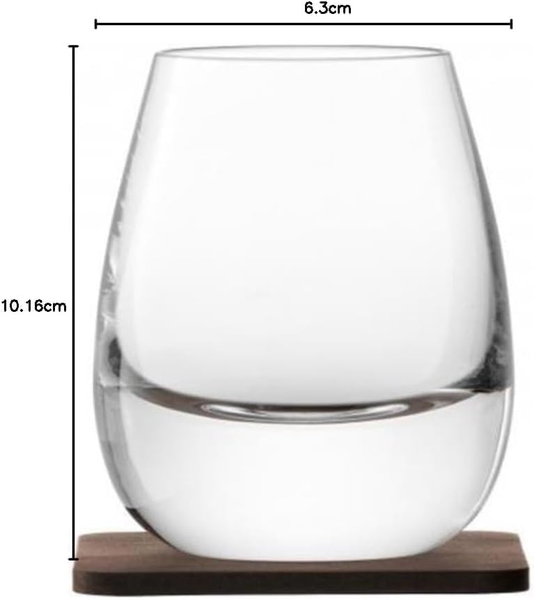 LSA Whisky Islay Tumbler Set OF 2 (250ml) with Walnut Wood Coasters, Made in Poland - Image 4