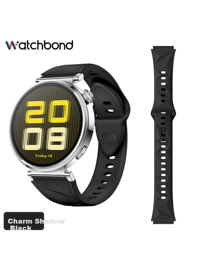 watchbond Watchband For Huawei Watch Gt4 41mm Women's Fkm Fluororubber Watchband Gt5/gt5pro Universal 18mm Smart Sports Watch Wristband Accessory - Image 1