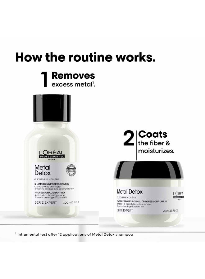 لوريال بروفيسيونال مجموعة سيرى إكسبيرت ميتال ديتوكس ميني ديو: كريم تنظيف مضاد للمعادن 100 مل + قناع واقي ميتال ديتوكس 75 مل - Image 3