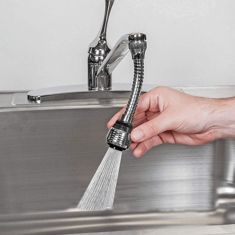 RIGJAK 360 Degree Rotating WaterSaving Sprinkler and Faucet Aerator Flexible Water Faucet Sprayer Extender Jet Spray for Sink Turbo Flex - Image 1