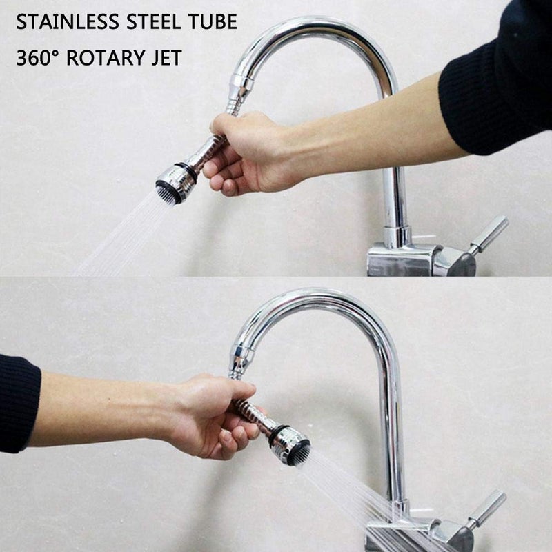 RIGJAK 360 Degree Rotating WaterSaving Sprinkler and Faucet Aerator Flexible Water Faucet Sprayer Extender Jet Spray for Sink Turbo Flex - Image 4