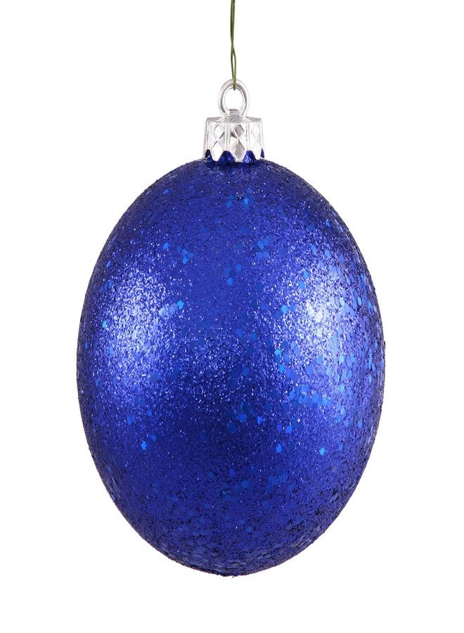 Vickerman 4" Cobalt Sequin Ball Ornament, 6 per Bag - Image 1