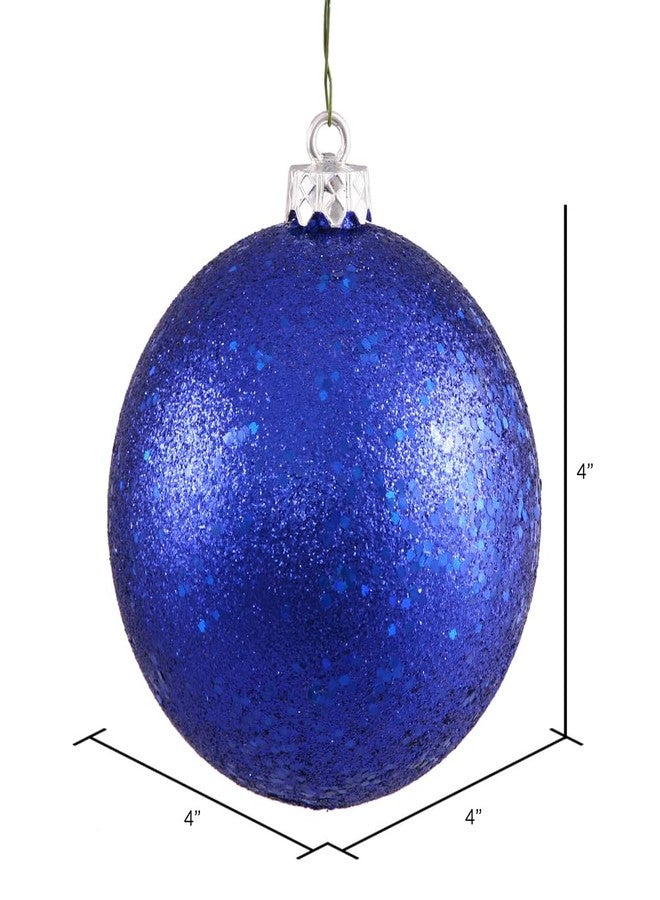 Vickerman 4" Cobalt Sequin Ball Ornament, 6 per Bag - Image 2