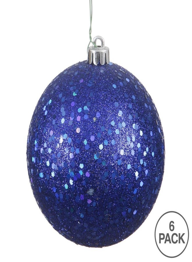 Vickerman 4" Cobalt Sequin Ball Ornament, 6 per Bag - Image 5