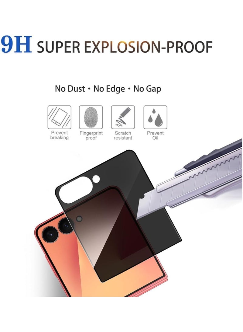 Denx [1 pcs] External  Privacy Screen Protector Compatible with Samsung Galaxy Z Flip 7 5G Privacy Hydrogel Screen Protector Full Coverage Anti-Fingerprints Anti-Scratch Bubble Free. - Image 4