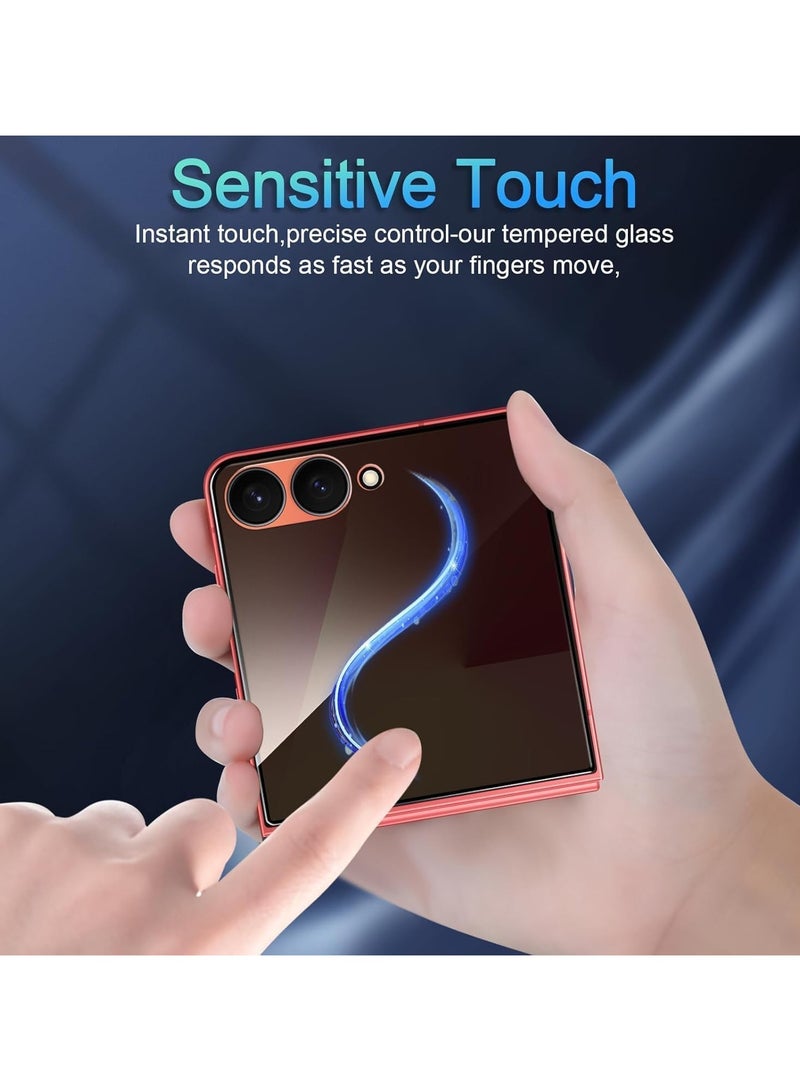 Denx [1 pcs] External  Privacy Screen Protector Compatible with Samsung Galaxy Z Flip 7 5G Privacy Hydrogel Screen Protector Full Coverage Anti-Fingerprints Anti-Scratch Bubble Free. - Image 5