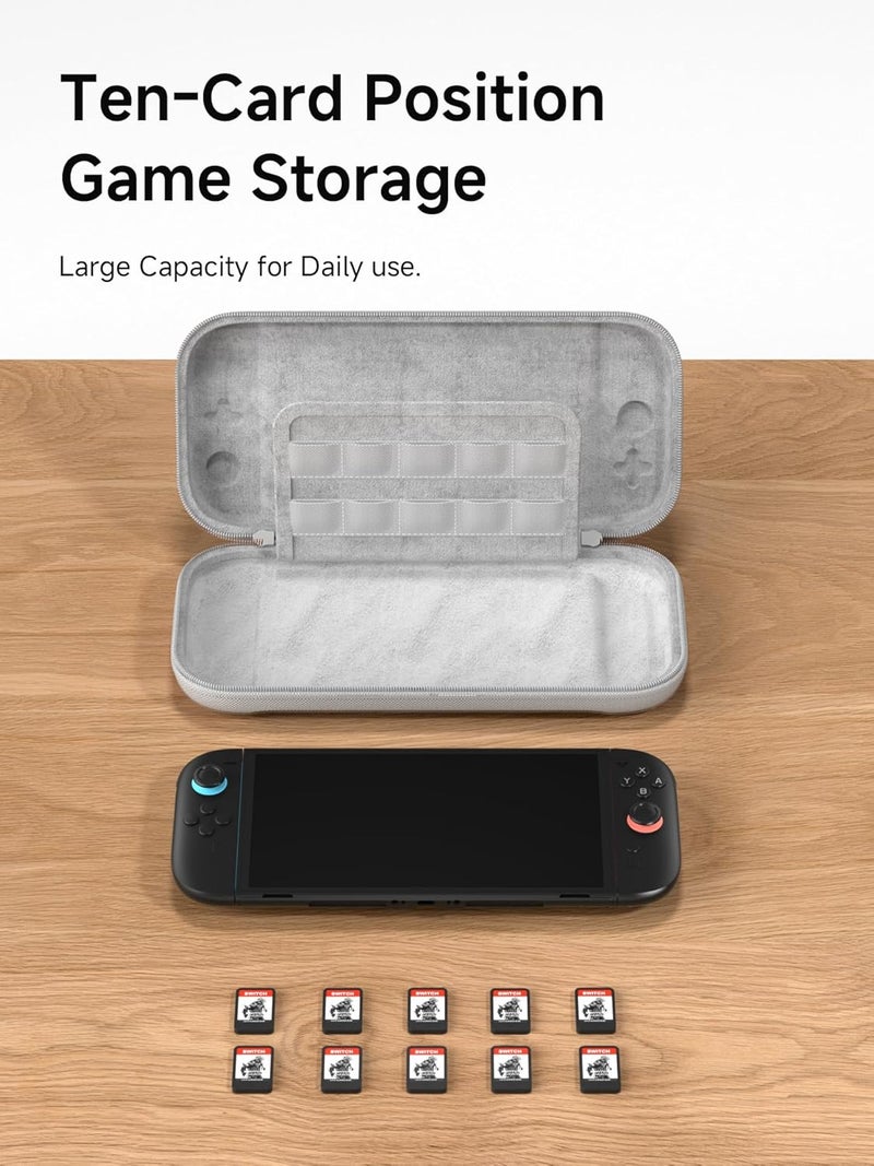 Hagibis Carrying Case for Nintendo Switch 2 2025, Storage Organizer 10 Games Cartridges Protective Hard Shell Portable Travel Carry Bag handbag Pouch (Navy Blue) - Image 3