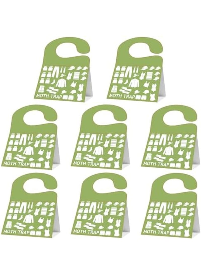 SYOSI 2-in-1 Clothing & Pantry Moth Glue Traps (8 Packs) Pantry Moth Killer for House Pantry with Hook Design | Non-Toxic & Odorless for Food & Cupboard Moth | Super Strong Glue | Green - Image 1